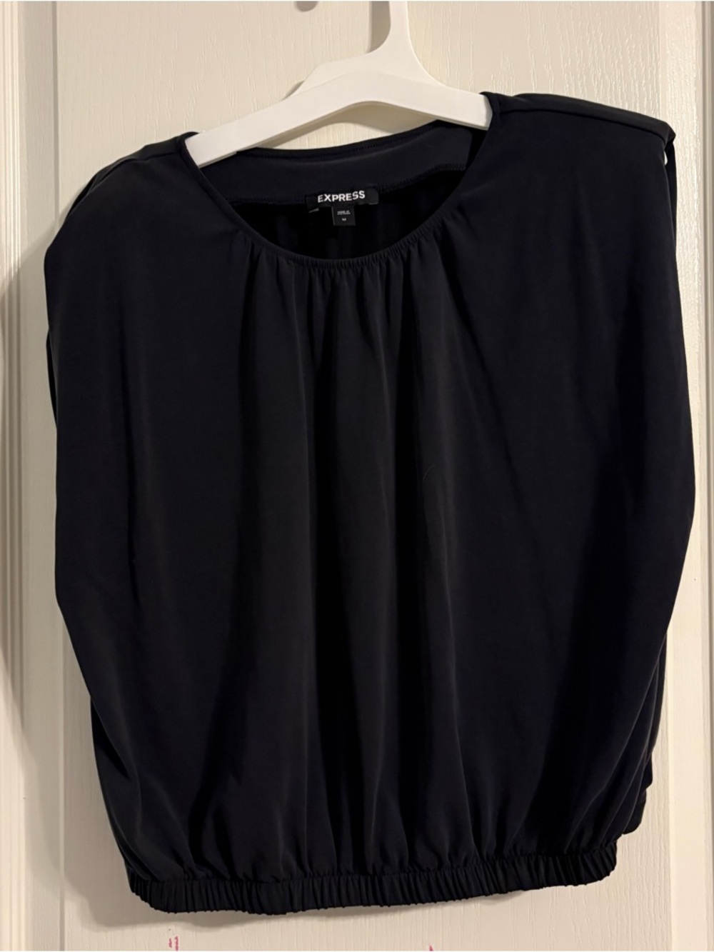 Express Black Cap-Sleeve Blouse